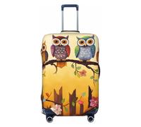 QGGHNISD Custodia protettiva per bagagli astratta poligonale spaziale, resistente ai graffi, elastica, da viaggio, adatta per valigie da 45-81 cm, Gufi su un ramo soleggiato, M