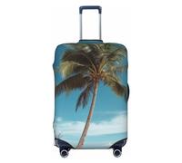 QGGHNISD Custodia protettiva per bagagli astratta poligonale spaziale, resistente ai graffi, elastica, da viaggio, adatta per valigie da 45-81 cm, Albero di cocco spiaggia, L