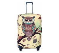 QGGHNISD Custodia protettiva per bagagli astratta poligonale spaziale, resistente ai graffi, elastica, da viaggio, adatta per valigie da 45-81 cm, Ramo di albero gufo, L