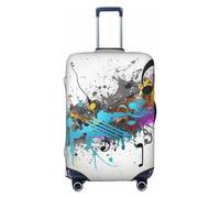 QGGHNISD Custodia protettiva per bagagli astratta poligonale spaziale, resistente ai graffi, elastica, da viaggio, adatta per valigie da 45-81 cm, Musical Con Spray, S