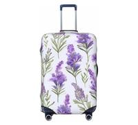 QGGHNISD Custodia protettiva per bagagli astratta poligonale spaziale, resistente ai graffi, elastica, da viaggio, adatta per valigie da 45-81 cm, Fiori di lavanda, L
