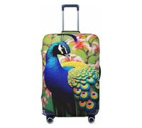 QGGHNISD Custodia protettiva per bagagli astratta poligonale spaziale, resistente ai graffi, elastica, da viaggio, adatta per valigie da 45-81 cm, Pavone, S