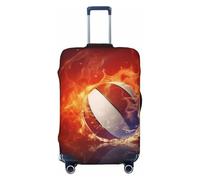 QGGHNISD Custodia protettiva per bagagli astratta poligonale spaziale, resistente ai graffi, elastica, da viaggio, adatta per valigie da 45-81 cm, Basket Fiamme e Gocce d'acqua, S