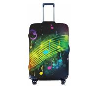 QGGHNISD Custodia protettiva per bagagli con albero autunnale, resistente ai graffi, elastica, adatta per valigie da 45-81 cm, Note musicali colorate., L