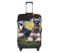 QGGHNISD Custodia protettiva per bagagli con albero autunnale, resistente ai graffi, elastica, adatta per valigie da 45-81 cm, Cani Schnauzer adulti, L