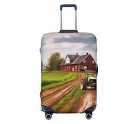 QGGHNISD Custodia protettiva per bagagli con albero autunnale, resistente ai graffi, elastica, adatta per valigie da 45-81 cm, Strada di campagna con fattoria e trattore2, XL
