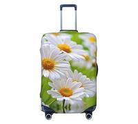 QGGHNISD Custodia protettiva per bagagli con animali della fattoria, resistente ai graffi, elastica, adatta per valigie da 45-81 cm, Fiori Floreali Margherite, L