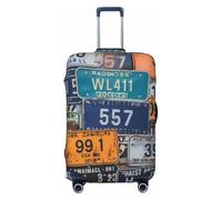 QGGHNISD Custodia protettiva per bagagli con fiori di loto bianco, resistente ai graffi, elastica, adatta per valigie da 45,7 a 81,7 cm, Targa., M