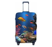 QGGHNISD Custodia protettiva per bagagli con fiori rossi dipinti a olio, resistente ai graffi, elastica, adatta per valigie da 45-81 cm, Vita marina, S
