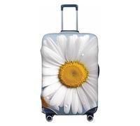 QGGHNISD Custodia protettiva per bagagli con fiori rossi dipinti a olio, resistente ai graffi, elastica, adatta per valigie da 45-81 cm, Margherita bianca., S
