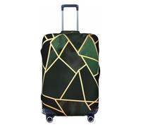 QGGHNISD Custodia protettiva per bagagli con fiori rossi dipinti a olio, resistente ai graffi, elastica, adatta per valigie da 45-81 cm, Geometrico nero e oro, XL