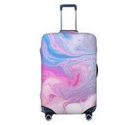 QGGHNISD Custodia protettiva per bagagli con spiaggia hawaiana con palme, resistente ai graffi, elastica, adatta per valigie da 45,7 a 81,7 cm, Colorato Marmo Rosa Pastello Blu Viola, XL
