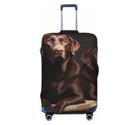 QGGHNISD Custodia protettiva per bagagli con spiaggia hawaiana con palme, resistente ai graffi, elastica, adatta per valigie da 45,7 a 81,7 cm, Labrador Retriever marrone, XL