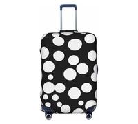 QGGHNISD Custodia protettiva per bagagli con spiaggia hawaiana con palme, resistente ai graffi, elastica, adatta per valigie da 45,7 a 81,7 cm, A pois bianchi e neri, L