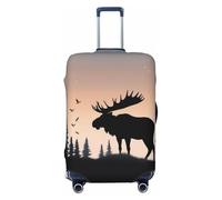 QGGHNISD Custodia protettiva per bagagli con spiaggia hawaiana con palme, resistente ai graffi, elastica, adatta per valigie da 45,7 a 81,7 cm, Alce Montagna Pino Albero Selvaggio, M