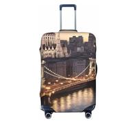QGGHNISD Custodia protettiva per bagagli, resistente ai graffi, elastica, adatta per valigie da 45-81 cm, colore: corallo, Vista Città, M
