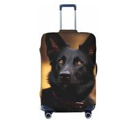 QGGHNISD Custodia protettiva per bagagli, resistente ai graffi, elastica, adatta per valigie da 45-81 cm, Cane Pastore Tedesco Nero, L