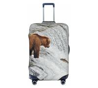 QGGHNISD Custodia protettiva per bagagli, resistente ai graffi, elastica, adatta per valigie da 45-81 cm, Orsi Pesca nel fiume, L