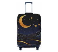 QGGHNISD Custodia protettiva per valigie con faccia di panda, antigraffio, elastica, adatta per valigie da 45-81 cm, Ci sono stelle e luna su di esso, L