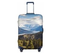 QGGHNISD Custodia protettiva per valigie con motivo mucche, resistente ai graffi, elastica, adatta per valigie da 45-81 cm, Paesaggio di montagna, L