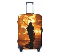 QGGHNISD Custodia protettiva per valigie con tartaruga marina, resistente ai graffi, elastica, adatta per valigie da 45-81 cm, Fiamma del vigile del fuoco, L
