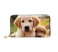 QGGHNISD Cute Tiger Portafoglio lungo da donna in pelle con cerniera, scomparti per carte, tasca per contanti, pochette, Simpatico cucciolo di Golden Retriever, Taglia unica