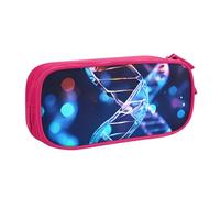 QGGHNISD DNA Genetic Helix Pencil Bag, grande capacità doppio strato con divisore, astuccio per cancelleria, con cerniera, grazioso astuccio per cosmetici, per scuola, ufficio, viaggi, rosa, Taglia