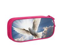 QGGHNISD Dove Sky - Astuccio per matite, grande capacità, a doppio strato, con divisore, borsa per cancelleria, con cerniera, graziosa borsa per cosmetici, per scuola, ufficio, viaggi, rosa, Taglia