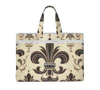QGGHNISD Elegante borsa da viaggio in tela con fiore di peonia viola borsa organizer per documenti con cerniera borsa portatile da viaggio per ufficio, Cavaliere Fleur-de-lis e Coat Arms, Taglia unica