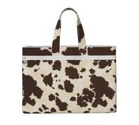 QGGHNISD Empire State Building Canvas Tote Bag Document Organizer Bag Zipper File Storage Handbag Portable Office Travel Bag, Stampa pelliccia di mucca, Taglia unica
