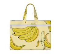 QGGHNISD Empire State Building Canvas Tote Bag Document Organizer Bag Zipper File Storage Handbag Portable Office Travel Bag, Stampa a banana., Taglia unica