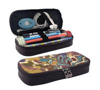 QGGHNISD Fire and Water Phoenix - Astuccio in pelle resistente di grande capacità, per cancelleria per studenti, adatto per cancelleria, cosmetici, piccoli oggetti, Romano Art_79253158, Taglia unica