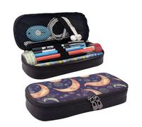 QGGHNISD Fire and Water Phoenix - Astuccio in pelle resistente di grande capacità, per cancelleria per studenti, adatto per cancelleria, cosmetici, piccoli oggetti, Bella Luna, Taglia unica, Beauty