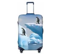 QGGHNISD Funny Naughty Sheep Tongue Cute Animal Bagagli Protector - Resistente ai Graffi Elastico Viaggio Bagagli Copertura - Adatto per valigie da 45-81 cm, Pinguini sull'iceberg, XL
