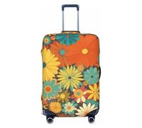 QGGHNISD Funny Naughty Sheep Tongue Cute Animal Bagagli Protector - Resistente ai Graffi Elastico Viaggio Bagagli Copertura - Adatto per valigie da 45-81 cm, Motivo floreale, M