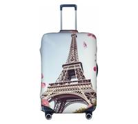 QGGHNISD Funny Naughty Sheep Tongue Cute Animal Bagagli Protector - Resistente ai Graffi Elastico Viaggio Bagagli Copertura - Adatto per valigie da 45-81 cm, Parigi Torre Eiffel Fiore, S