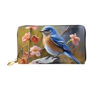 QGGHNISD Golden Sunset Bald Eagle Portafoglio lungo da donna in pelle con cerniera, scomparti per carte, tasca per contanti, pochette, Bluebird orientale, Taglia unica