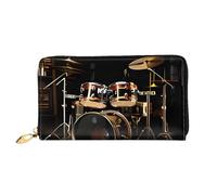 QGGHNISD Golden Sunset Bald Eagle Portafoglio lungo da donna in pelle con cerniera, scomparti per carte, tasca per contanti, pochette, Batteria, Taglia unica