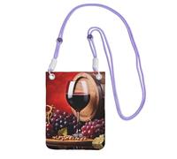 QGGHNISD Grande capacità resistente all'acqua della borsa a tracolla del vino rosso dell'uva della frutta con la cinghia regolabile, borsa a tracolla compatta del poliestere, Viola, Taglia unica