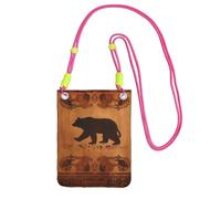 QGGHNISD Grande capacità resistente all'acqua della borsa del telefono a tracolla dell'orso con la cinghia regolabile, borsa a tracolla compatta del poliestere, Fucsia, Taglia unica