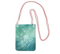 QGGHNISD Grande capacità resistente all'acqua della borsa del telefono della borsa a tracolla dell'alga blu del mare verde con la cinghia regolabile, borsa a tracolla compatta del poliestere, rosa