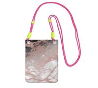 QGGHNISD Grande capacità resistente all'acqua della borsa del telefono della borsa a tracolla dell'oro di rosa di colore di marmo con la cinghia regolabile, borsa a tracolla compatta, Fucsia, Taglia