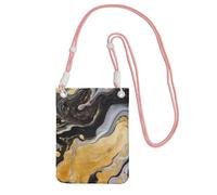 QGGHNISD Grande capacità resistente all'acqua della borsa del telefono della borsa a tracolla dorata nera dell'inchiostro con la cinghia regolabile, borsa a tracolla compatta del poliestere, rosa