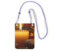 QGGHNISD Grande capacità resistente all'acqua della borsa del telefono della Crossbody della candela aromatica con la cinghia regolabile, borsa a tracolla compatta del poliestere, Viola, Taglia unica