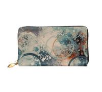 QGGHNISD Green Leaves - Portafoglio lungo da donna in pelle con cerniera, scomparti per carte di credito, tasca per contanti, pochette, Astratto Moderno, Taglia unica