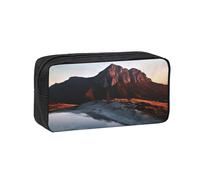 QGGHNISD Ireland Outdoors County Clare The Cliffs - Astuccio per matite di grande capacità, in tessuto Oxford con cerniera, borsa organizer per cancelleria stampata semplice, Montagna all'alba, taglia