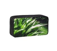 QGGHNISD Math Question - Astuccio per matite di grande capacità, in tessuto Oxford, con cerniera, borsa organizer per cancelleria stampata semplice, Prato e giardino, taglia unica, Beauty Case