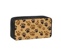 QGGHNISD Math Question - Astuccio per matite di grande capacità, in tessuto Oxford, con cerniera, borsa organizer per cancelleria stampata semplice, Impronte Animali, taglia unica, Beauty Case