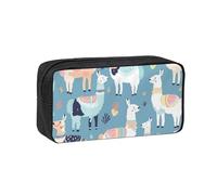 QGGHNISD Math Question - Astuccio per matite di grande capacità, in tessuto Oxford, con cerniera, borsa organizer per cancelleria stampata semplice, Llama Cartoon Pattern, taglia unica, Beauty Case