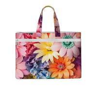 QGGHNISD Math Question Canvas Tote Bag Document Organizer Bag Zipper File Storage Handbag Portable Office Travel Bag, Fiori colorati., Taglia unica